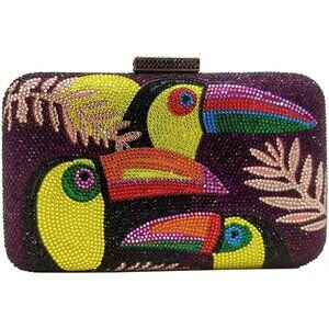 ❤️ Bird Crystal Clutch Purses for Women Evening Handbags Party Rhinestone Clutch